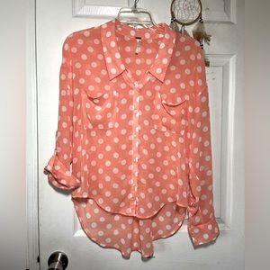 Free People Orange/Cream Women’s‎ Blouse Sz XS Plus Size